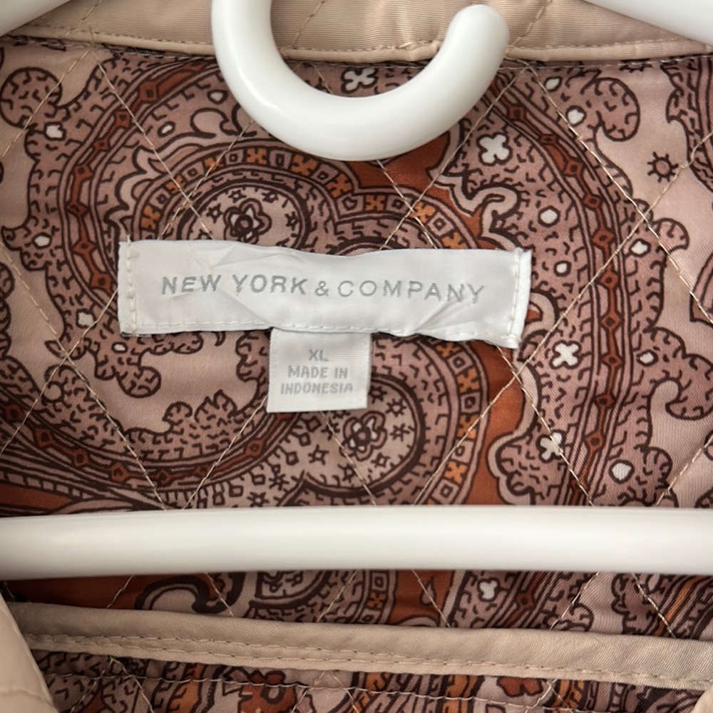New York & Company Cream Quilted Puffer Jacket - Picture 2 of 7